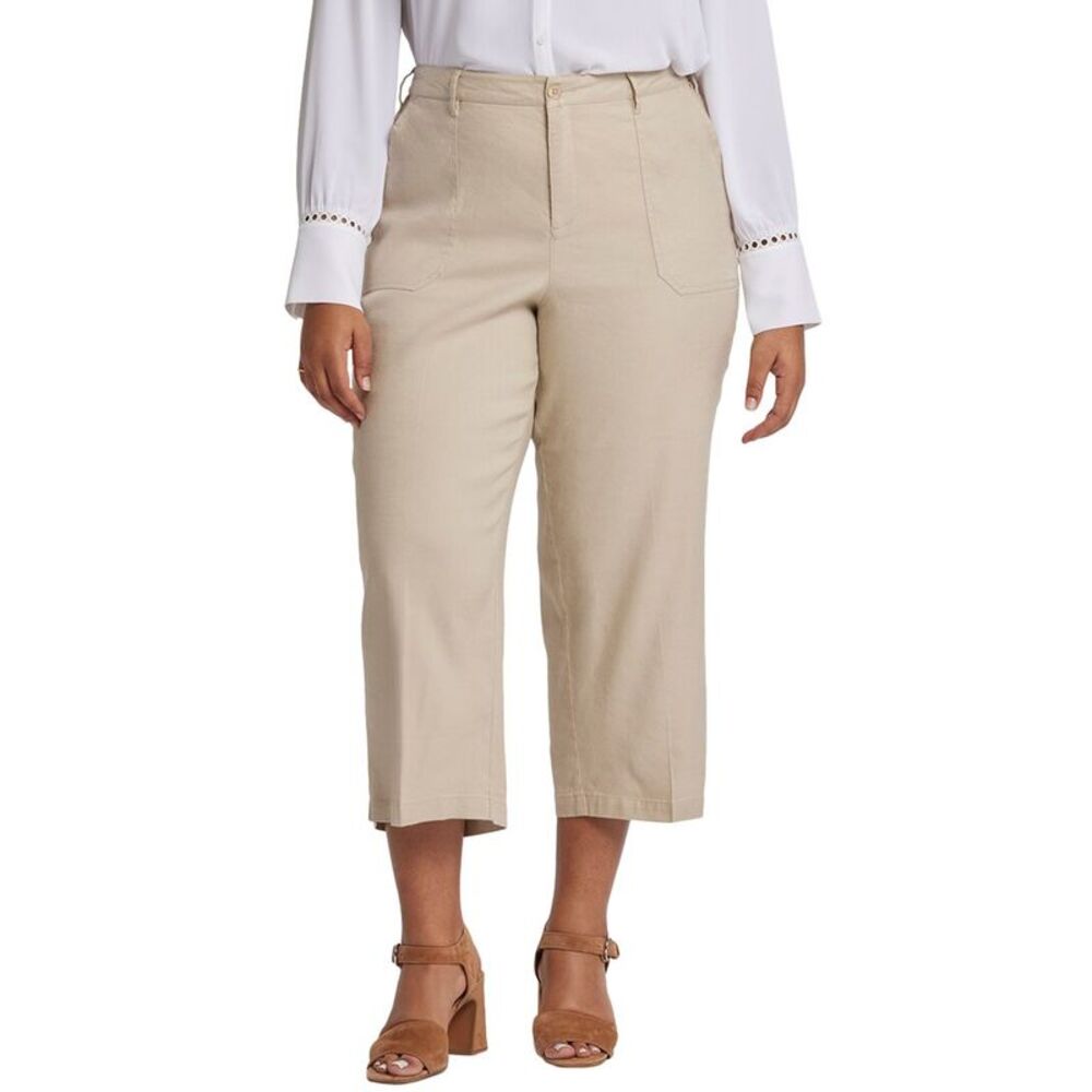 NYDJ Women's Straight Leg Cropped Pants in Feather